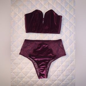 VS velvet lingerie set